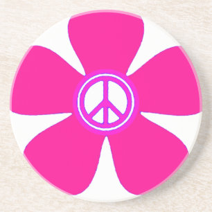 Flower Power Friedenszeichen Untersetzer