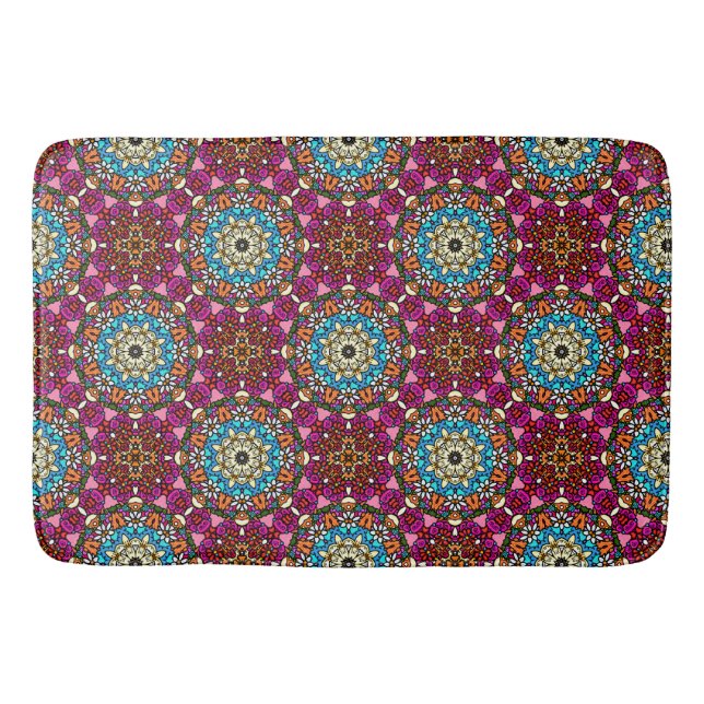 Flower Power Groovy Garten  Badematte (Vorderseite)