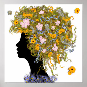 Flower Power Haar Poster
