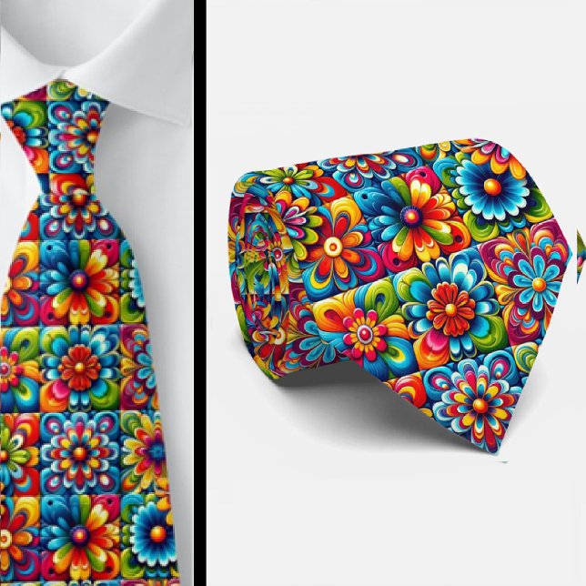 Flower Power Hippie-Halstuch Krawatte (Von Creator hochgeladen)