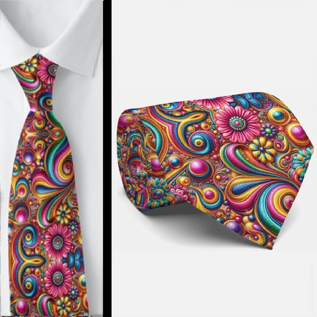Flower Power Hippie-Schlips Krawatte (Von Creator hochgeladen)