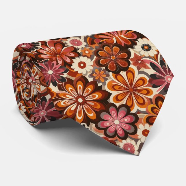 Flower Power Hippy-Schlips Krawatte (Gerollt)