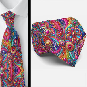 Flower Power Hippy-Schlips Krawatte