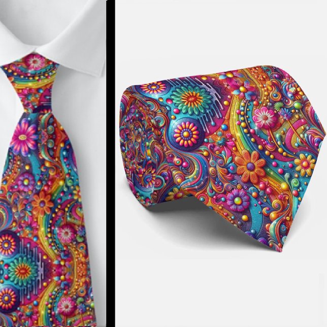 Flower Power Hippy-Schlips Krawatte (Von Creator hochgeladen)