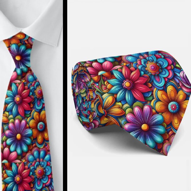 Flower Power Hippy Schlips Krawatte (Von Creator hochgeladen)
