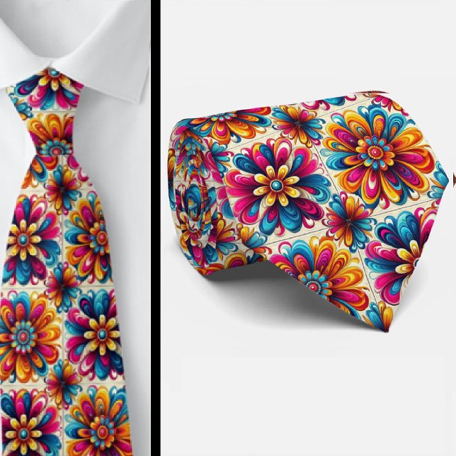 Flower Power Hippy Schlips Krawatte (Von Creator hochgeladen)