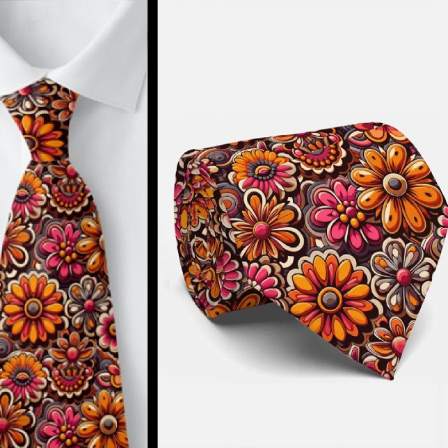 Flower Power Hippy-Schlips Krawatte (Von Creator hochgeladen)