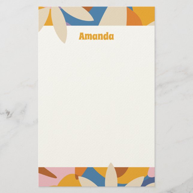 Flower Power Notizblock Briefpapier (Vorderseite)