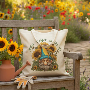 Flower Power on the Go Süßer Sonnenblumen-Gnom Tragetasche