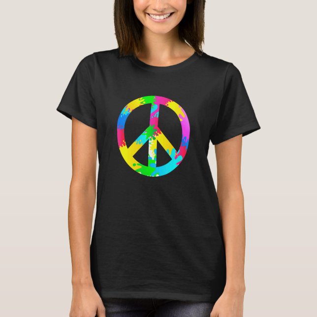 Flower Power Peace Hippie Love 60s 70s Costume Ret T-Shirt (Vorderseite)