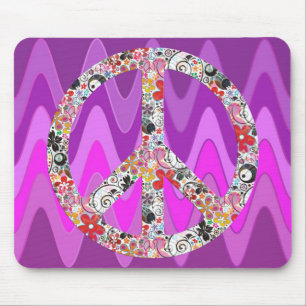 Flower Power Peace I - sinus pnk Mousepad