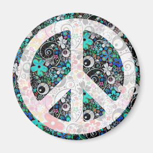 Flower Power Peace II   Licht Magnet