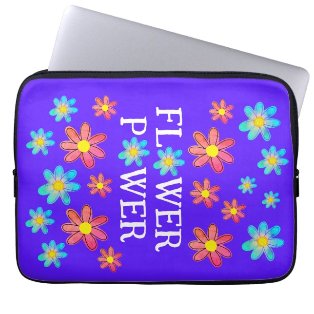 Flower Power Purple Laptopschutzhülle (Vorderseite)