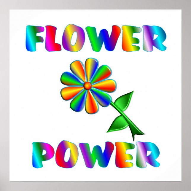 Flower Power Retro Poster (Vorne)