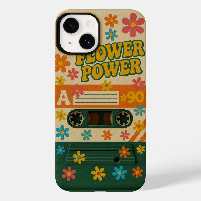 Flower Power Sixties Apple iPhone 14 Case (Rückseite)
