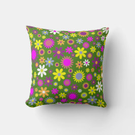 Flower Power Throw Pillow Kissen