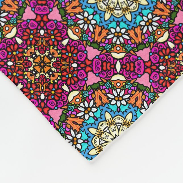 Flower Power V Garden Groovy Fleecedecke (Ecke)