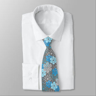 Flower Rain Hawaiian Zweifarbig Druck Krawatte