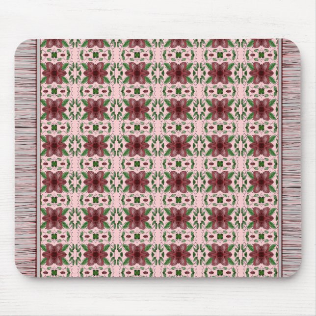 Flower Raspberry Pink Mouse Rug Mousepad (Vorne)