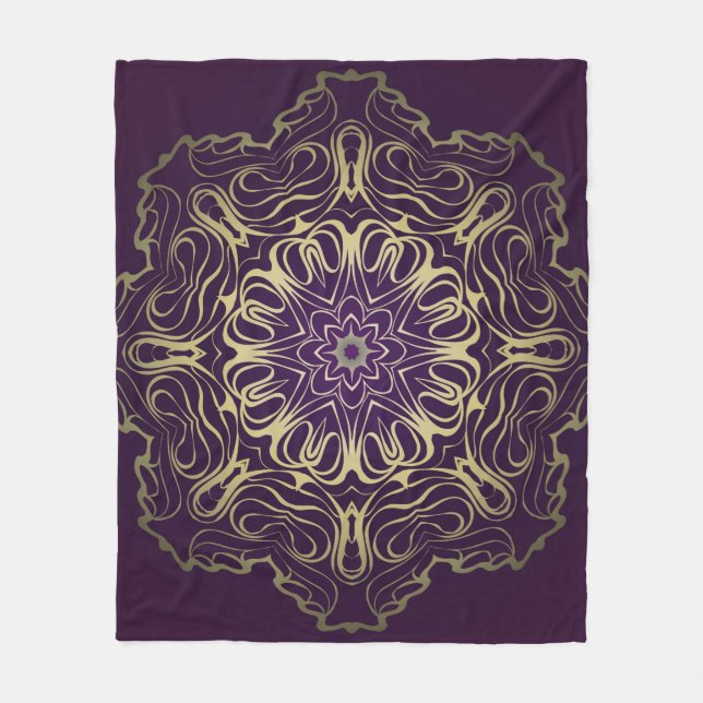 Flower Round Pattern. Illustration. Valentine's, B Fleecedecke (Vorderseite)