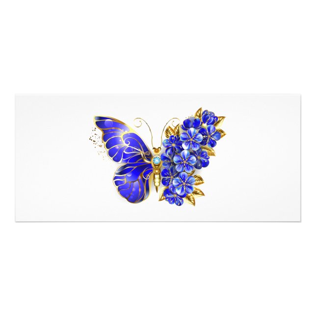 Flower Sapphire Butterfly Werbekarte (Vorne)