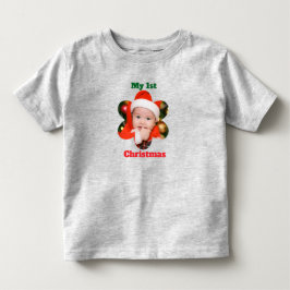 Flower Shape My 1st Christmas Photo Kleinkind T-shirt