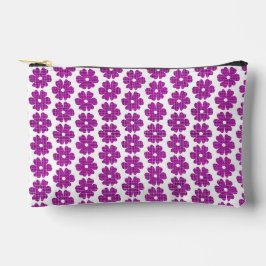 Flower Shape Plaid Pink Purple Zubehörtasche