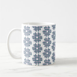 Flower Shape Plaid Pink Teal Kaffeetasse