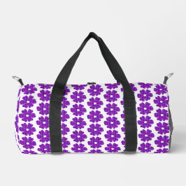 Flower Shape Plaid Purple Pink Duffle Bag