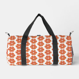 Flower Shape Plaid Yellow Orange Pink Duffle Bag