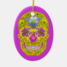 Flower Skull 3 Keramikornament