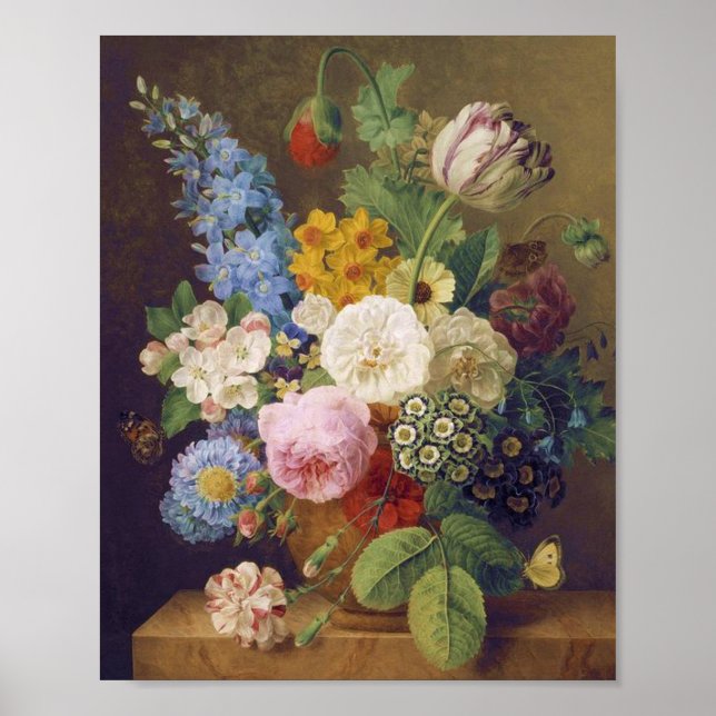 Flower Still Life by Jean Ulrich Tournier Poster (Vorne)