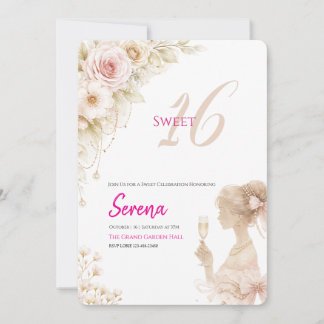 Flower Traumhafte Weiche Sweet 16 Geburtstagseinla Einladung