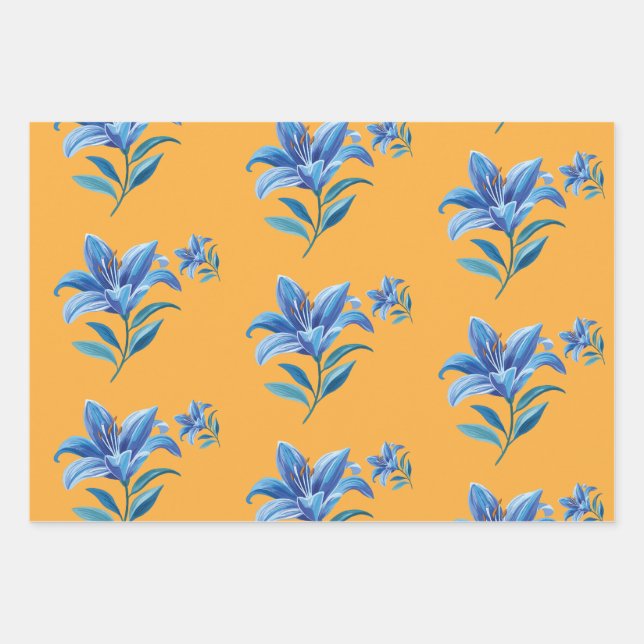 Flower Wrapping Paper Geschenkpapier Set (Vorderseite)