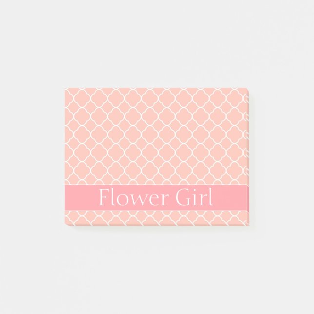 Flowergirl Rosa und Weiß Post-it Klebezettel (Vorderseite)
