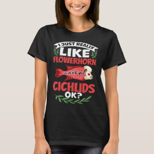 Flowerhorn-Buntbarsch-Fisch-Aquarium-Futter-Tank-B T-Shirt
