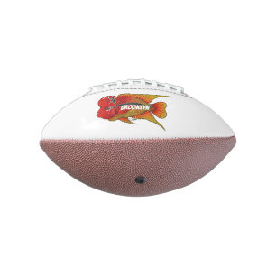 Flowerhorn cichlid fish cartoon illustration football