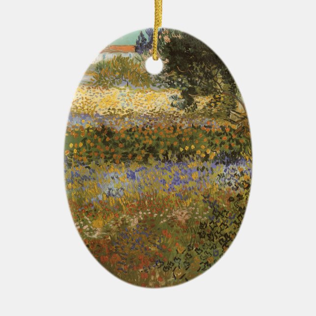Flowering Garden by Vincent van Gogh Keramikornament (Vorne)