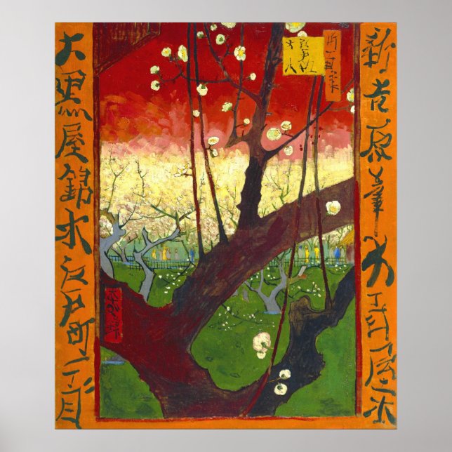 Flowering Plum Tree (Hiroshige) Van Gogh Fine Art Poster (Vorne)