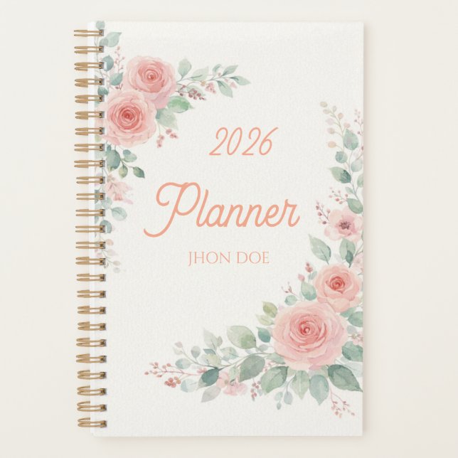 Flowerly-Blattwerk-Planer 2026 Planer (Vorderseite)
