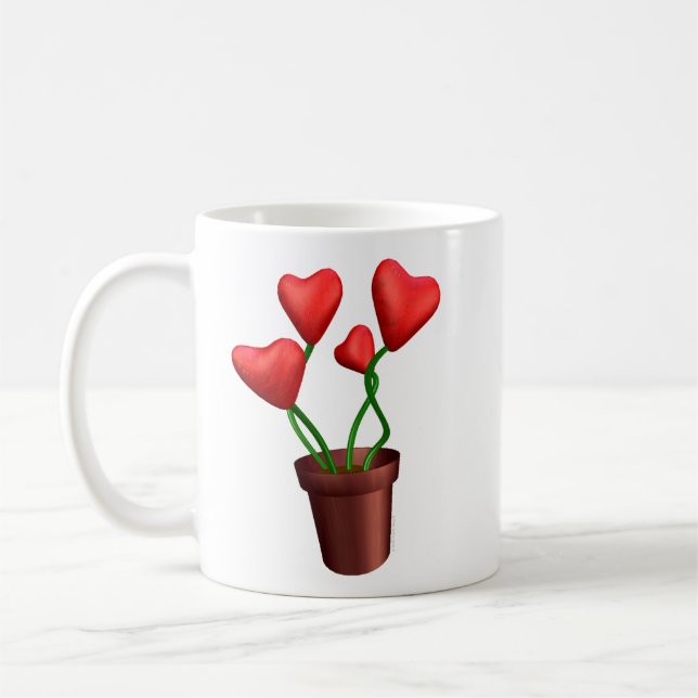 Flowerpot-Herzen Kaffeetasse (Links)