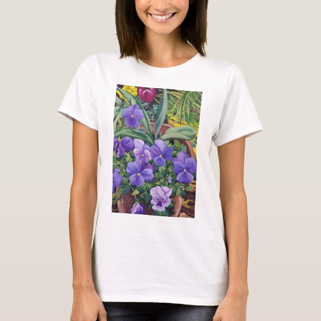 Flowerpots mit Stiefmütterchen 2007 T-Shirt (Vorderseite)