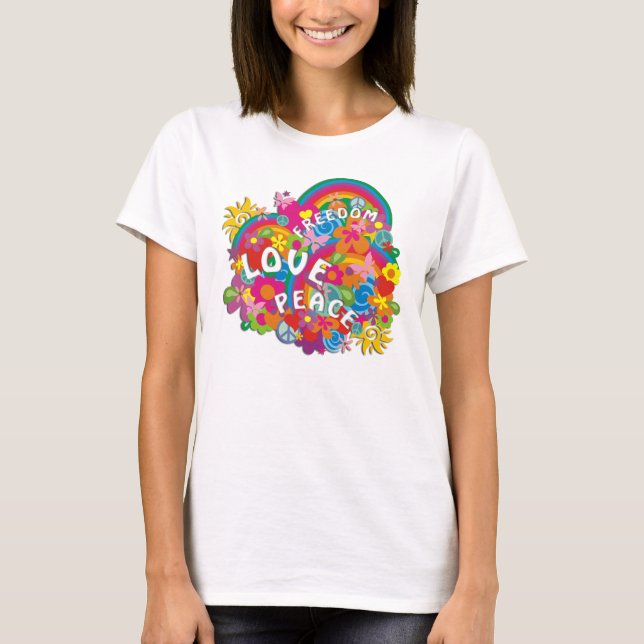FlowerPowerRainbow T-Shirt (Vorderseite)