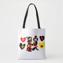 Flowers and black and red Valentine day Tasche