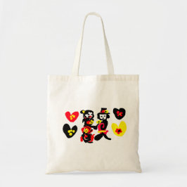 Flowers and black and red Valentine day Tragetasche