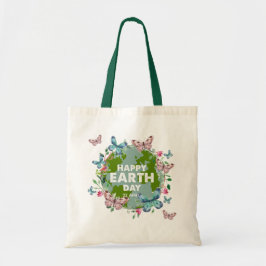 FLOWERS AND BUTTERFLIES HAPPY EARTH DAY 2026 TRAGETASCHE