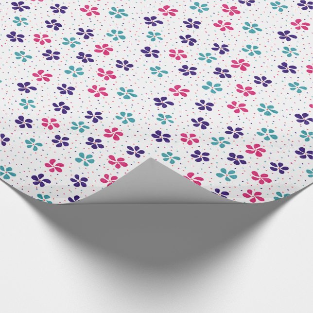 Flowers and Dots Floral Pattern Geschenkpapier (Ecke)