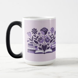 Flowers Books Book Lovers Morphing Mug Verwandlungstasse