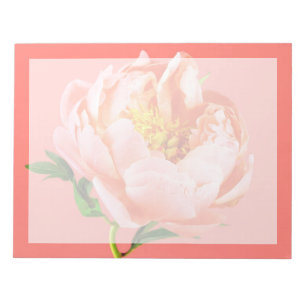 Flowers Coral Peony Blossom Notizblock