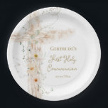 flowers cross First Holy Communion Pappteller<br><div class="desc">First Holy Communion paper plates</div>